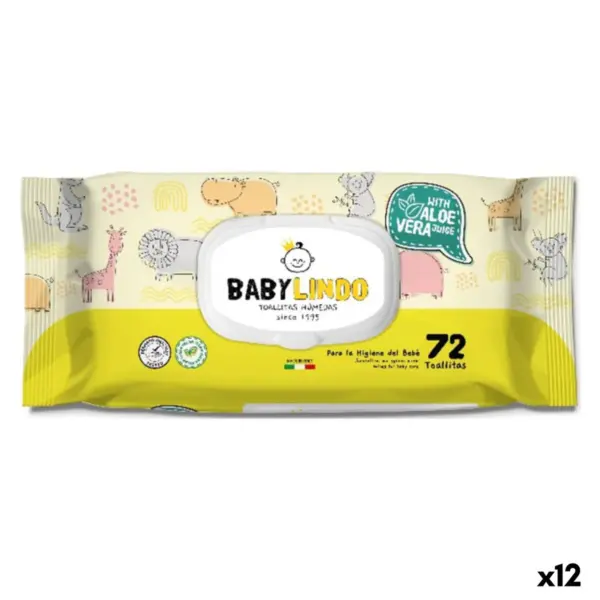 Baby Lindo Aloe Vera Moist Wipes with Cover (12 Units)