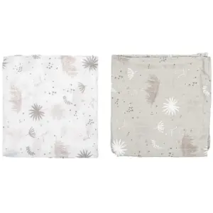 Pirulos Flamingo Muslin Cloth Set - White (2 Pieces)