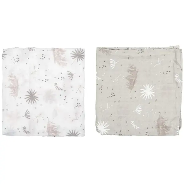 Pirulos Flamingo Muslin Cloth Set - White (2 Pieces)