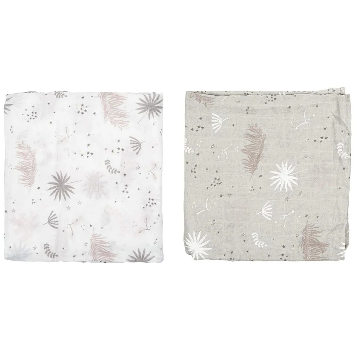 Pirulos Flamingo Muslin Cloth Set - White (2 Pieces)
