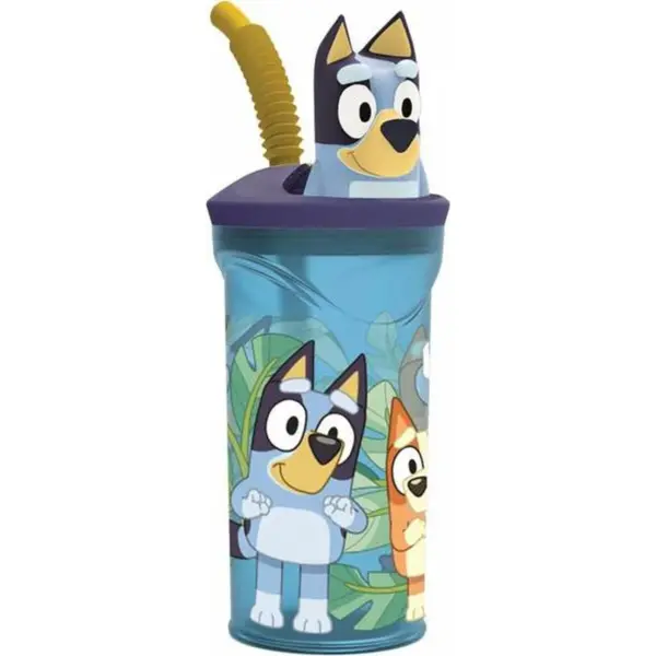 Sky Blue Plastic Straw Cup 360ml